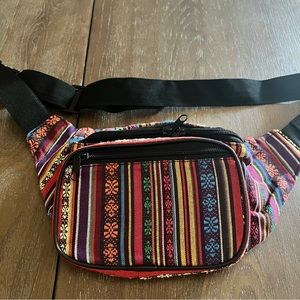 Cotton Woven Fanny Pack with Tribal Hmong Thai Pattern